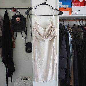 Bluebell Satin Dress in Size S Cream